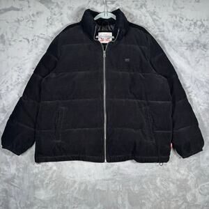 Levi’s Men’s XXL Black Corduroy Puffer Jacket Quilted Full Zip